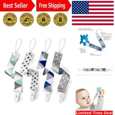 Universal Baby Pacifier Clips, 4 Pack - Secure and Safe Teething Accessories