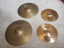 SABIAN CYMBALS, VARIOUS. 10" China Splash, 14" Maxx hi-hats, B8 Pro.