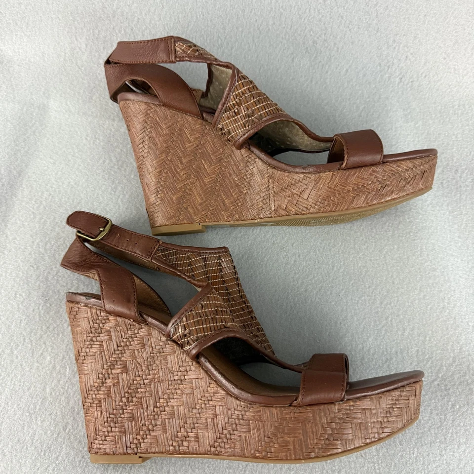 Lucky Brand Zapatos Mujer Talla 10 Marrón Sandalias de Cuña LK-Laffertie Plataforma Tacón Foto 4 de 4