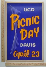 University California Davis Cal Aggie Picnic Day Poster ~1960s