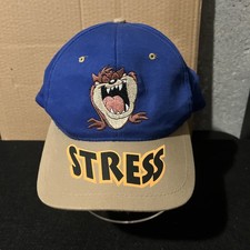 90s VTG TAZ Tasmanian Devil LOONEY TUNES Snapback Dad Hat Stress 1994