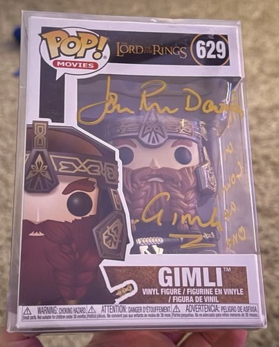 John Rhys Davies signed Gimli Lord Of the Rings Funko Pop #629