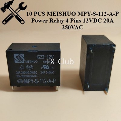10 PCS MEISHUO MPY-S-112-A-P Power Relay 4 Pins 12VDC 20A 250VAC