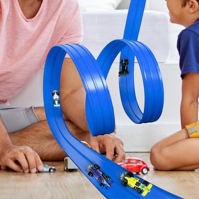 395cm Tragbare Flex Auto Rampe Schiene Set zum Selbermachen Bauen mit 4 Autos Spielzeug