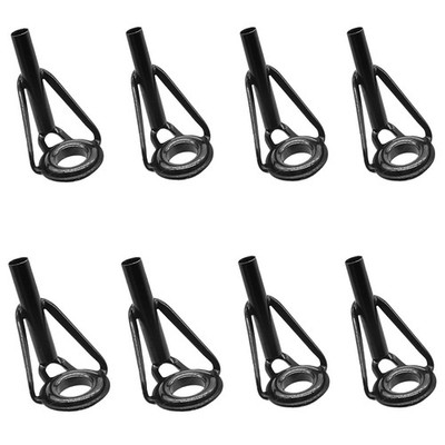 Litoexpe 8 Pieces Fishing Rod Tip Repair Kit, Black Stainless 8 sizes, 8pcs 