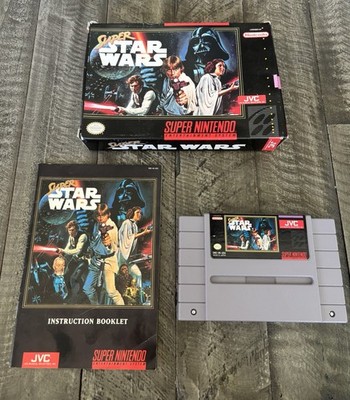 Super Star Wars SNES Super Nintendo CIB w Manual 1992 JVC Cleaned & Tested
