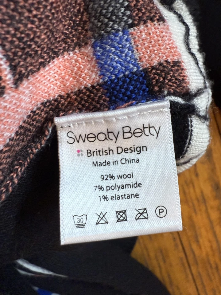 Sweaty Betty Ski Merino Base Layer Set Womens Medium Black Multi De Stijl - Image 4 of 4