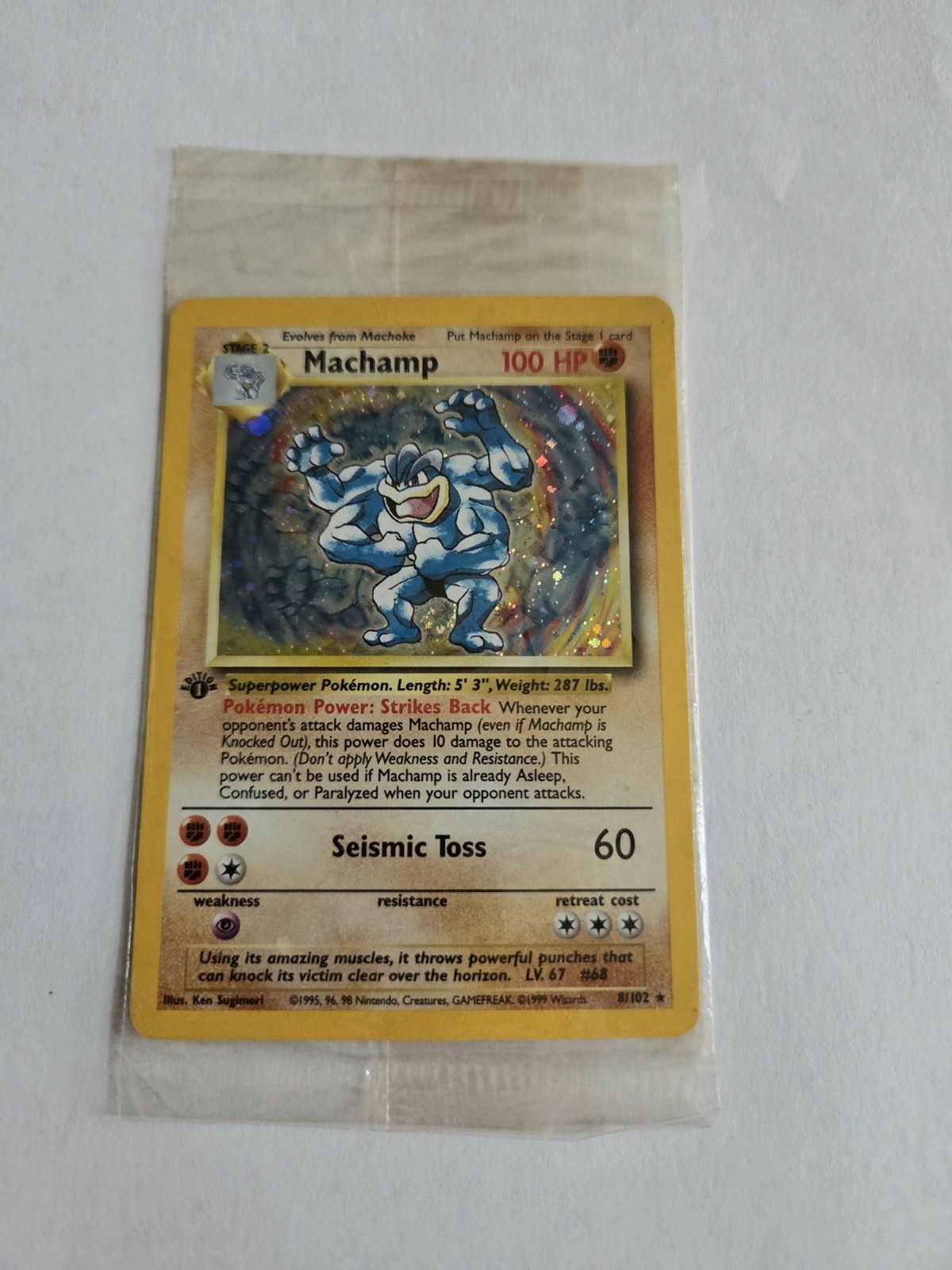 MACHAMP POKEMON Card  FACTORY SEALED 1st Edition 1999 Mint Condition WOTC Holo10