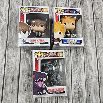 Funko Pop Lot Seto Kaiba 388 Ichigo 59 Red-Eyes B Dragon 718 Yu-Gi-Oh Figures