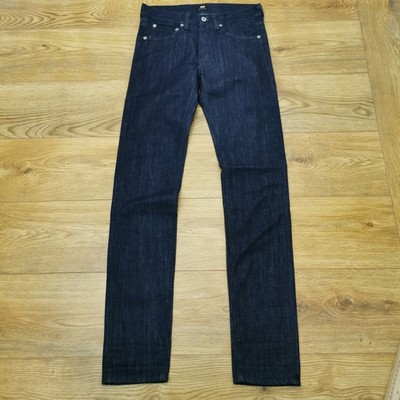 Edwin ED-80 Jeans Mens W30 L34 Blue Indigo Slim Fit Tapered Skinny Leg Button