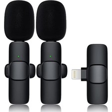 3 in 1 Wireless Clip-on Microphones for iPhone, Camera, iPad, Mini microphone
