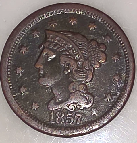Photo of a 1857-P Large Cent from an eBay listing that sold on Jul 21, 2026