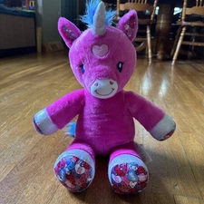 Build A Bear Candy Hearts Unicorn 17" Plush Hot Pink Purple XOXO BFF Girl Power