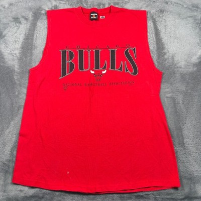 Vintage 90s Signal Sport Chicago Bulls NBA Tank Top Mens Large Red