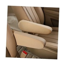 2 PCS Car Front Seat Armrest Covers, Elastic Fabric Auto Seat Armrest Beige