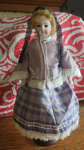 Doll Artist French Fashion Doll 12 1/2" Leather Body & Glass Eyes Great Costume