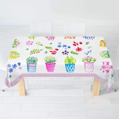 I Love Sleeping 12 Seater Rectangular Printed Cotton Tablecloth 3050