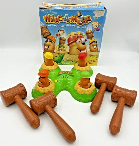 VTG Milton Bradley 2004 Whac-A-Mole Electronic Game 4 Mallet Batt Incl See Video