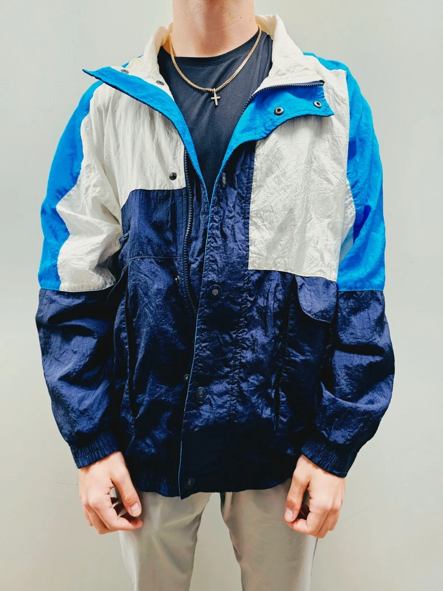 Christian Dior Colorblock Windbreaker Jacket Men's M Navy Blue