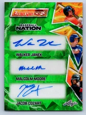2025 Leaf Baseball Nation Walker Janek, Malcom Moore, Jacob Cozart Auto 2/5