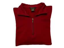 Eddie Bauer Women's Maroon 1/4 Zip Pullover Cotton Blend Sweatshirt Size Small