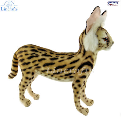 Hansa stehende Serval Katze 8039 Plüschtier Kuscheltier verkauft von Lincrafts UK Est. 1993