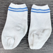 American Girl Pair Of Socks For 18" Dolls White Socks w/ Blue Stripes