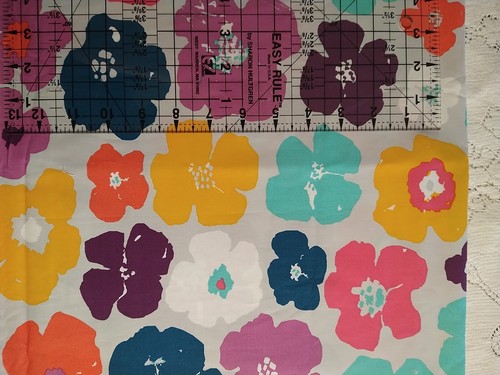 Avantgarde Katarina Roccella Art Gallery Fabric BTHY 18x44 Large Floral on Gray - Picture 4 of 5