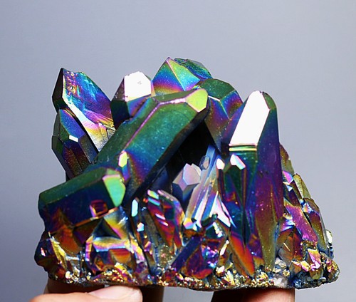 0.93lb Colorful Aura Quartz Crystal Titanium Bismuth Silicon Cluster Rainbow - Picture 7 of 12