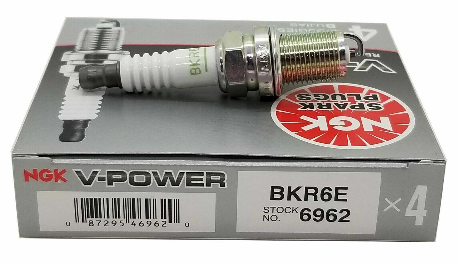 pack of 4 NGK V-Power Spark Plugs - NGK BKR6E 6962