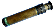 VTG HAND HELD SPYGLASS BRASS TELESCOPE MARITIME 12.4"LONG OPENS 3SECTIONS