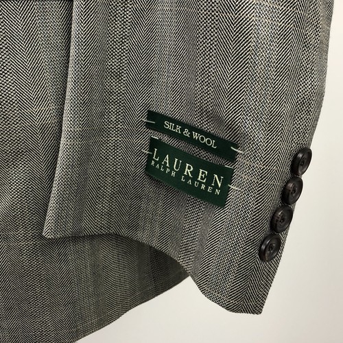 Neu mit Etikett Lauren Ralph Lauren 38R SEIDE WOLLE grau grün kariert 2 Knöpfe Sportmantel - Bild 3 von 7