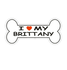 7" love my brittany dog bone bumper sticker decal usa made