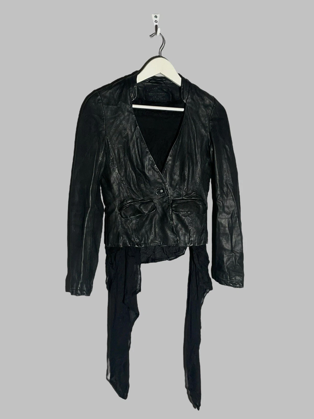 RICK OWENS Giacca donna Ashlar All Saints Avant Garde in pelle taglia 8