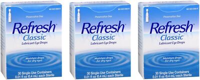 Refresh Classic Lubricant Eye Drops 30x0.01oz **3 Pack**