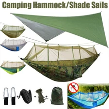 Portable 660lbs Double Person Camping Hammock Tent with Mosquito Net Sun Canopy