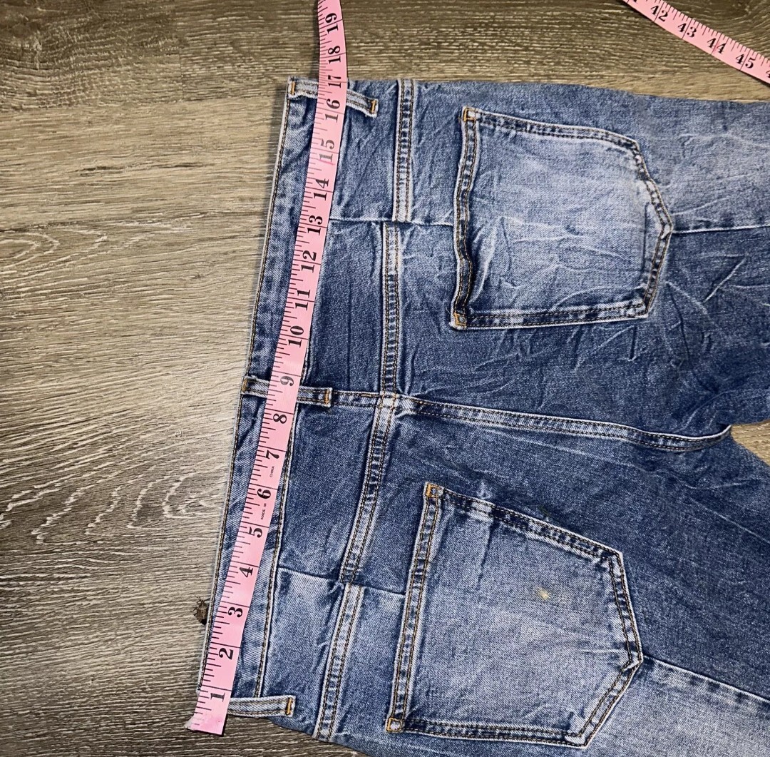 Topman Mens Skinny Distressed Blue Jeans Ripped 34. image 8