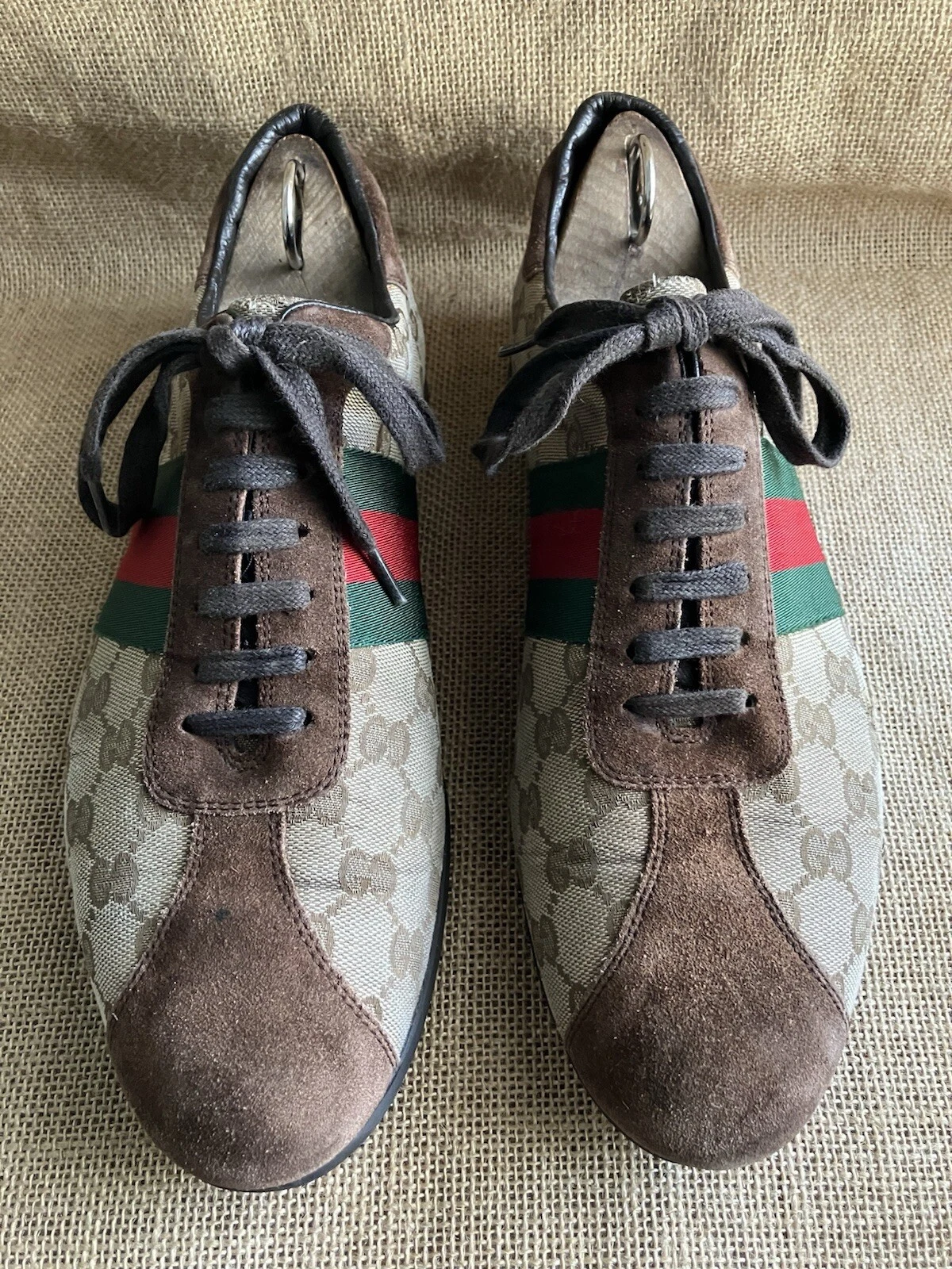 Baskets homme Gucci GG Guccissima marron toile et daim taille UK 8 G    US 9