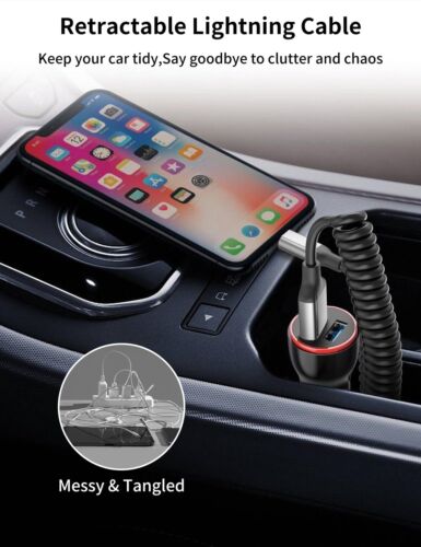 2 Pack 3FT USB Coiled Fast Charging Cable Data Syncing Cord for iPhone - Picture 7 of 8