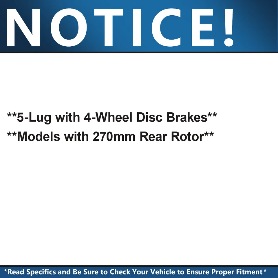 Rear Disc Rotors Ceramic Brake Pads for Chevy HHR Malibu Cobalt Pontiac G6 G5 G4 - Image 3 of 4