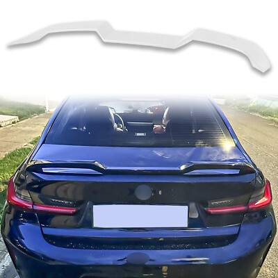 Painted V Style ABS Trunk Spoiler For BMW G20 M3 G80 G22 M4 G82 Alpine White 300