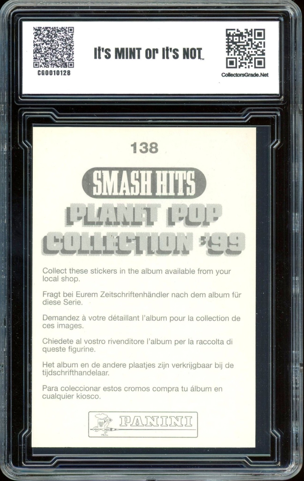 1999 Panini Smash Hits Stickers #138 ~ Usher Rookie ~ GRADED CG 10 PRISTINE - Picture 2 of 2
