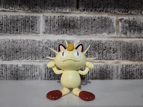 Pokemon Electronic Meowth Loose Action 4" Figure Tomy 1998 *Tested And Working*