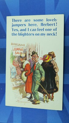 Vintage Bamforth Comic Postkarte 1920er Bettwanzen Flohbiss SPRINGER VERKAUF 