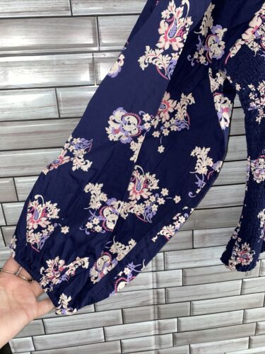 Neu mit Etikett Anthropologie gesmockte Bluse mit offenem Rücken Blumenmuster Größe 2X Boho unverbindliche Preisempfehlung des Herstellers 98 $ - Bild 4 von 11