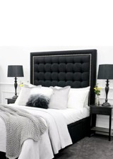 Testiera alta da terra con borchie design cubo