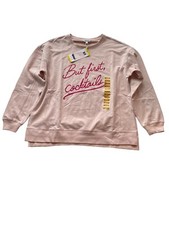 Wildfox Statement Sweatshirt Pink Peach Whip Size Medium But First Cocktails