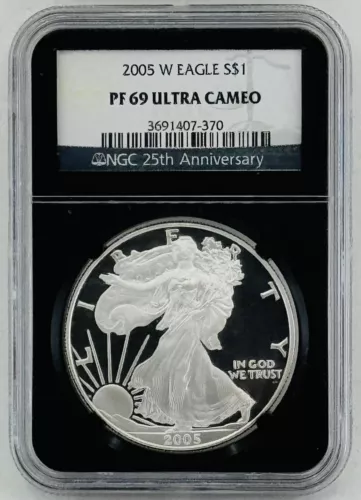 2005 W Silver Eagle $1 NGC: PF 69 Ultra Cameo #C745
