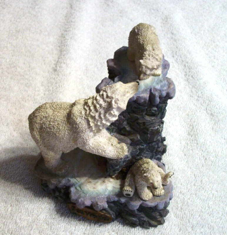Sea World Collectable Figurine Series Polar Bear - Length:  4" - Height:  5"