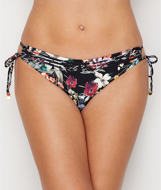 black floral bikini bottoms